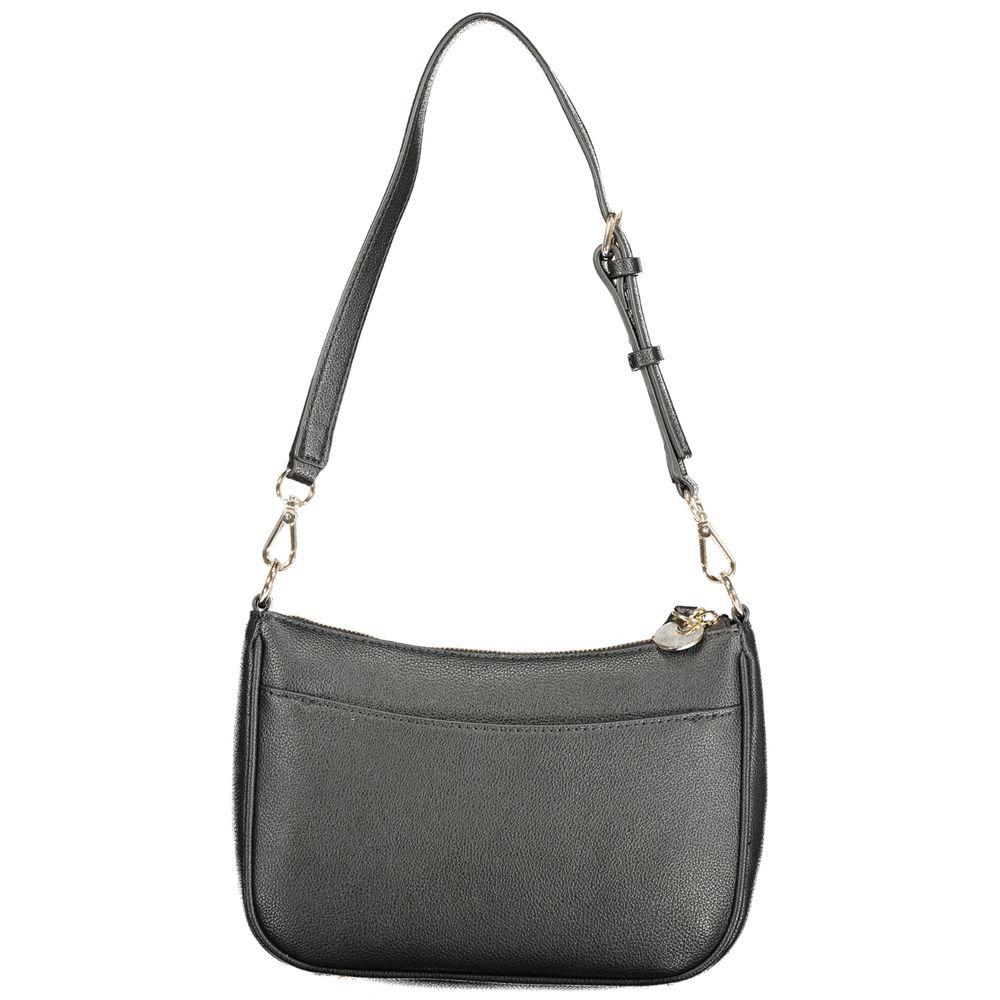 Schwarze Damen-Handtasche aus Polyurethan