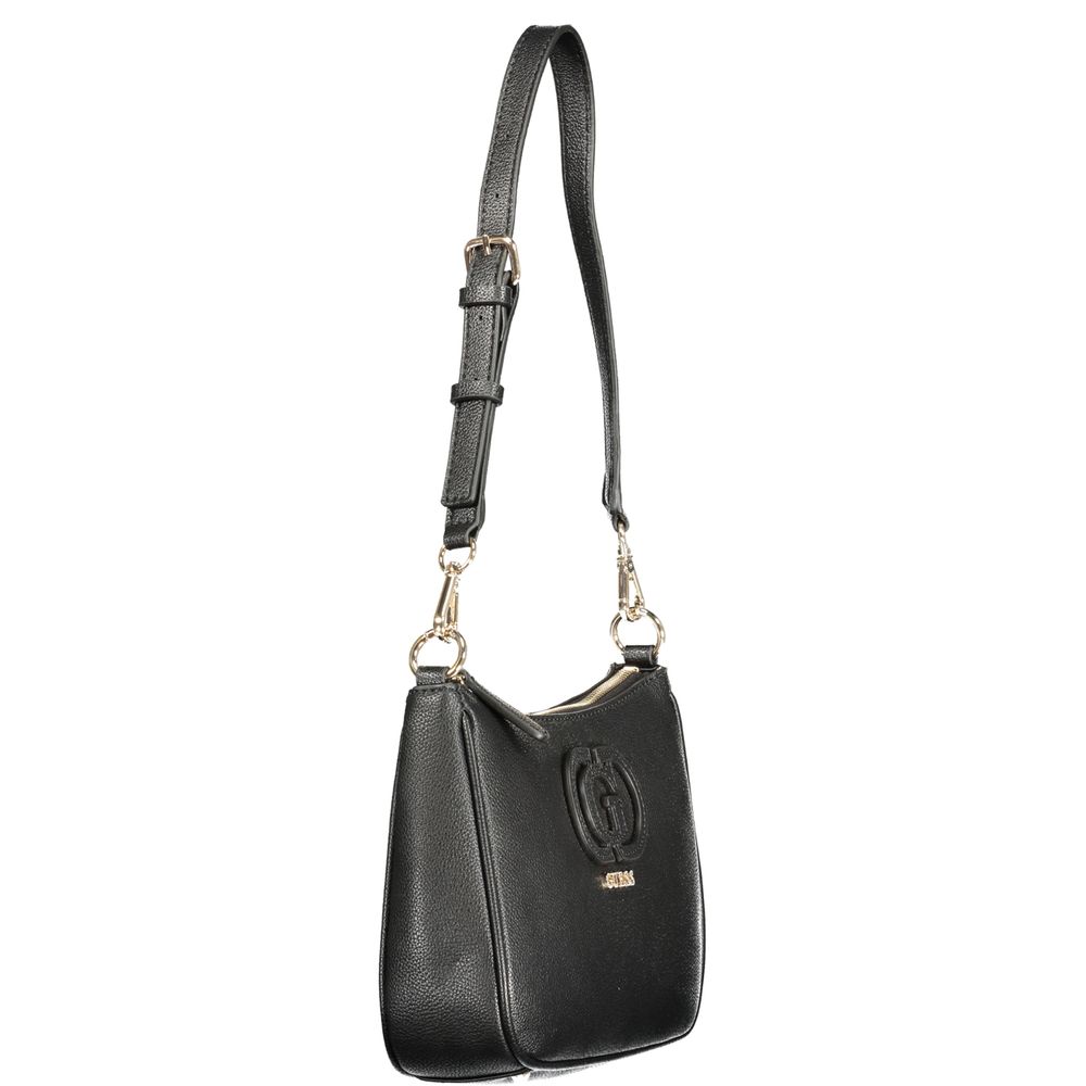 Schwarze Damen-Handtasche aus Polyurethan