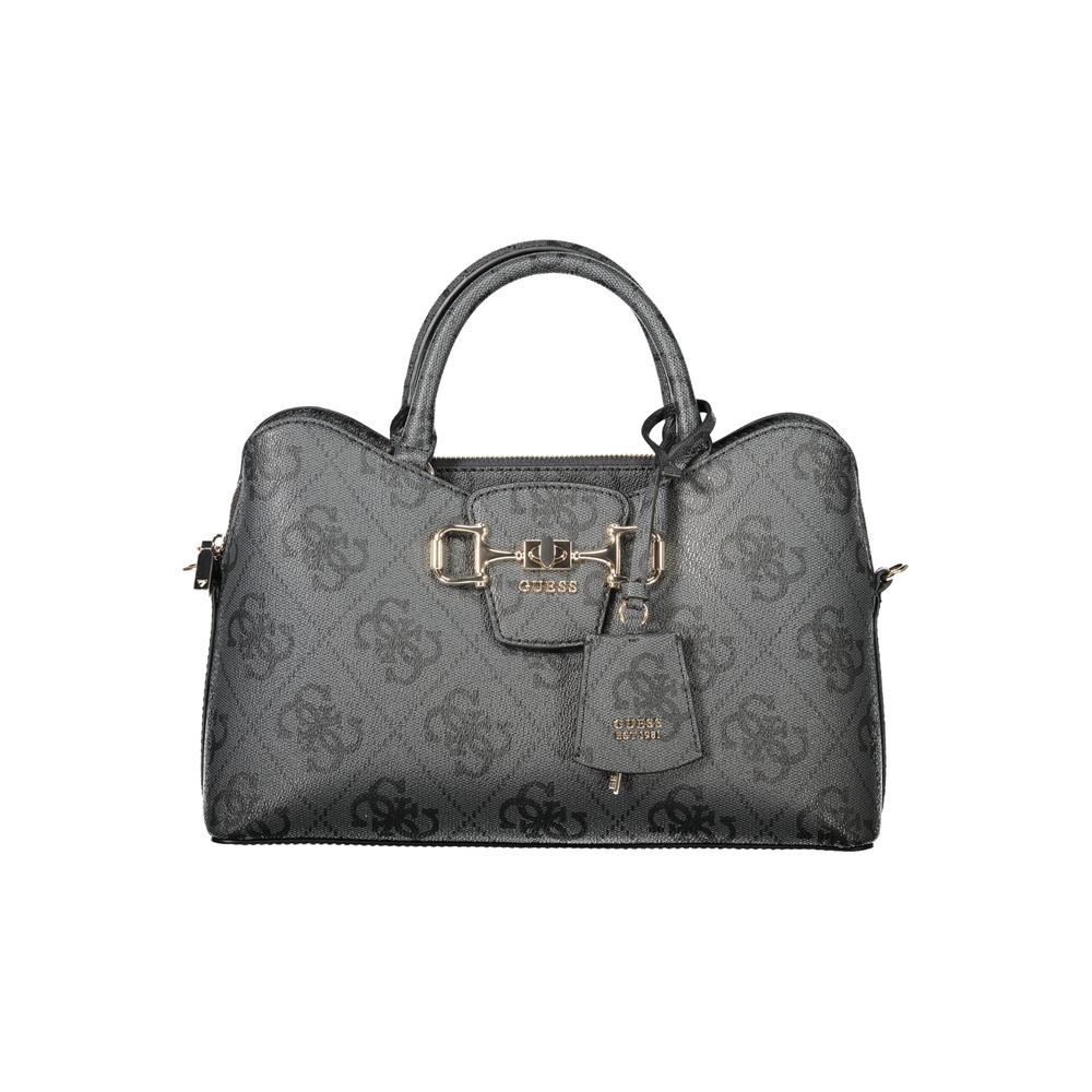 Schwarze Damen-Handtasche aus Polyurethan