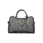 Schwarze Damen-Handtasche aus Polyurethan