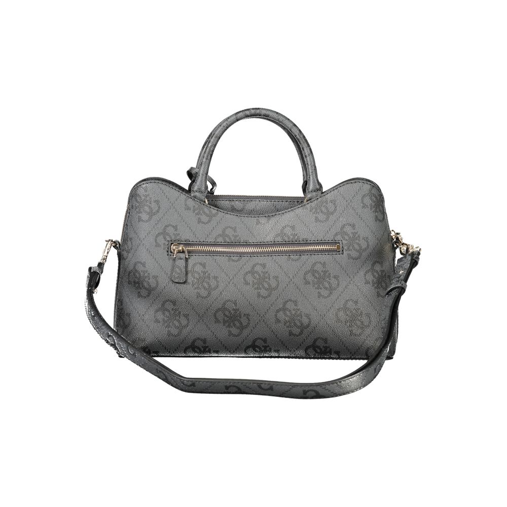 Schwarze Damen-Handtasche aus Polyurethan