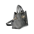 Schwarze Damen-Handtasche aus Polyurethan