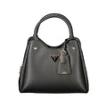 Schwarze Damen-Handtasche aus Polyurethan