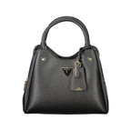 Schwarze Damen-Handtasche aus Polyurethan