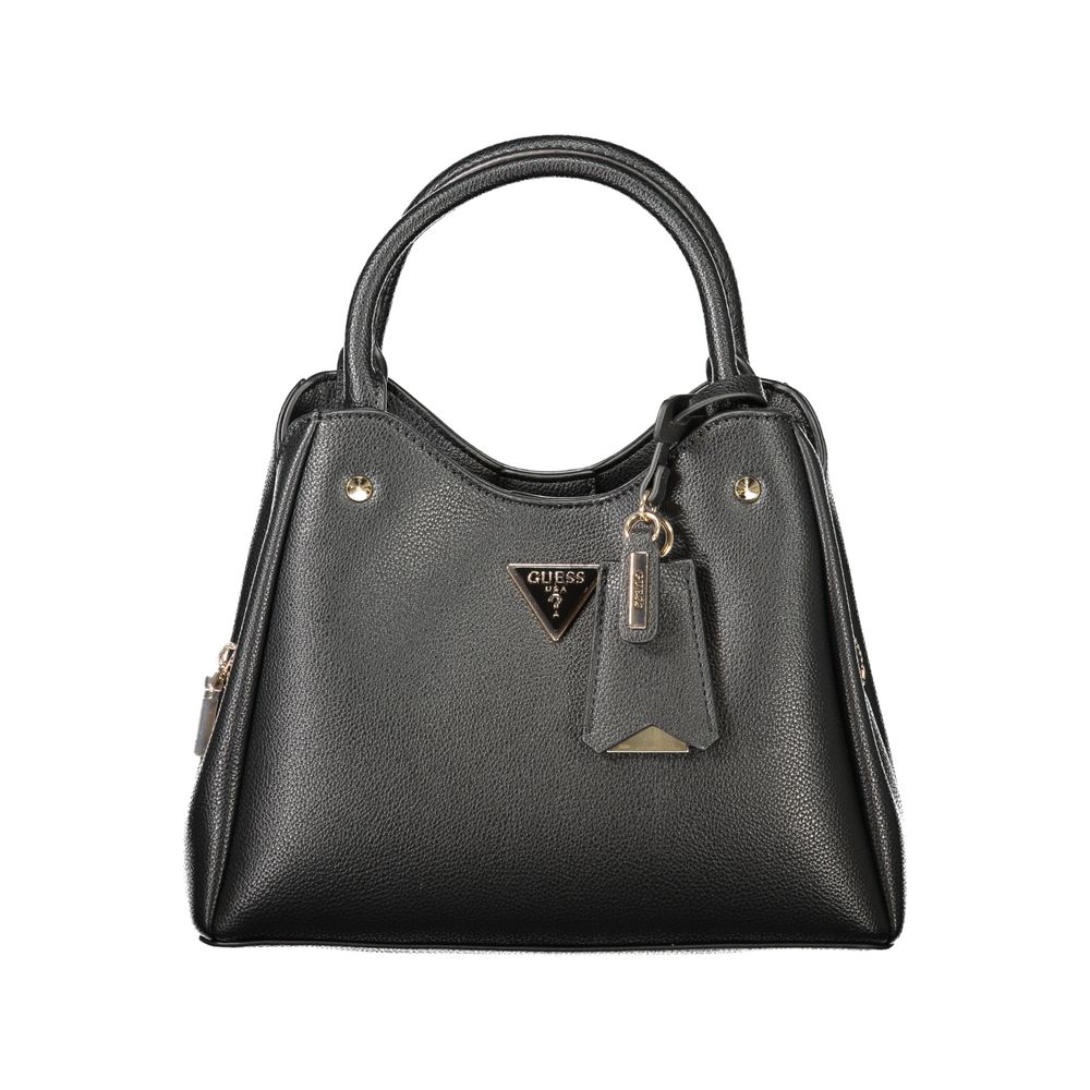 Schwarze Damen-Handtasche aus Polyurethan