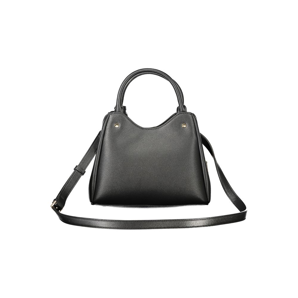 Schwarze Damen-Handtasche aus Polyurethan