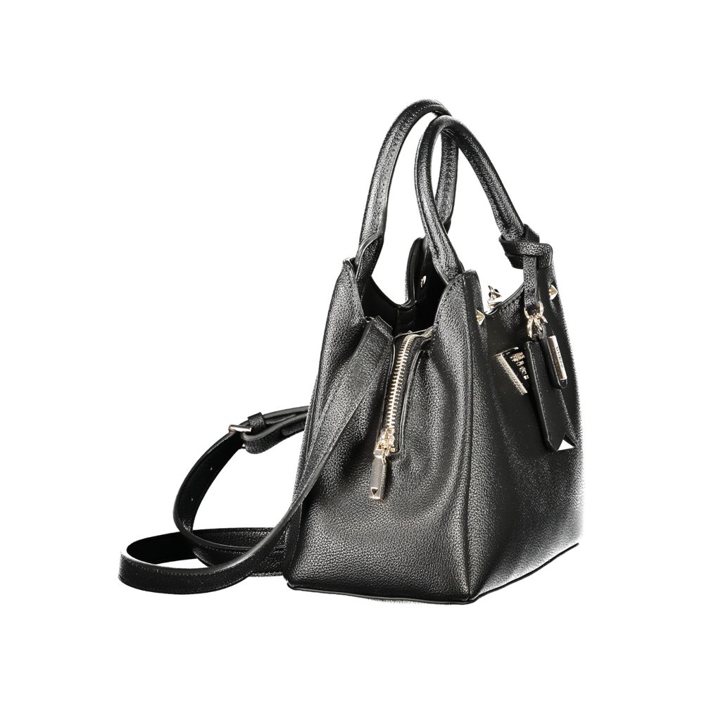 Schwarze Damen-Handtasche aus Polyurethan