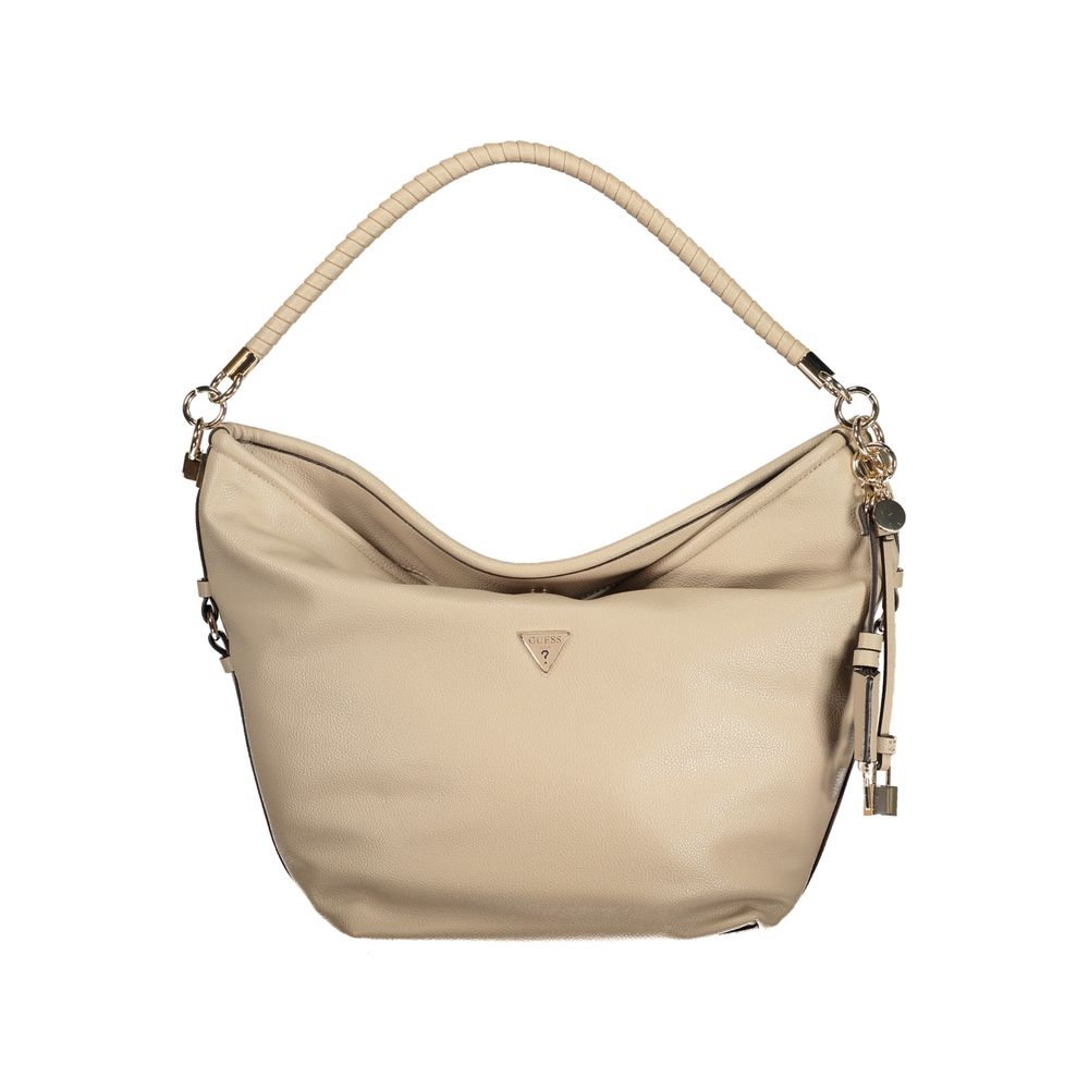 Damen-Handtasche aus beigem Polyurethan