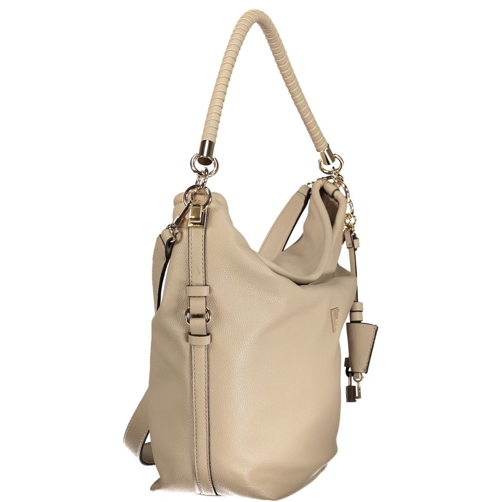 Damen-Handtasche aus beigem Polyurethan