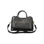 Schwarze Damen-Handtasche aus Polyurethan