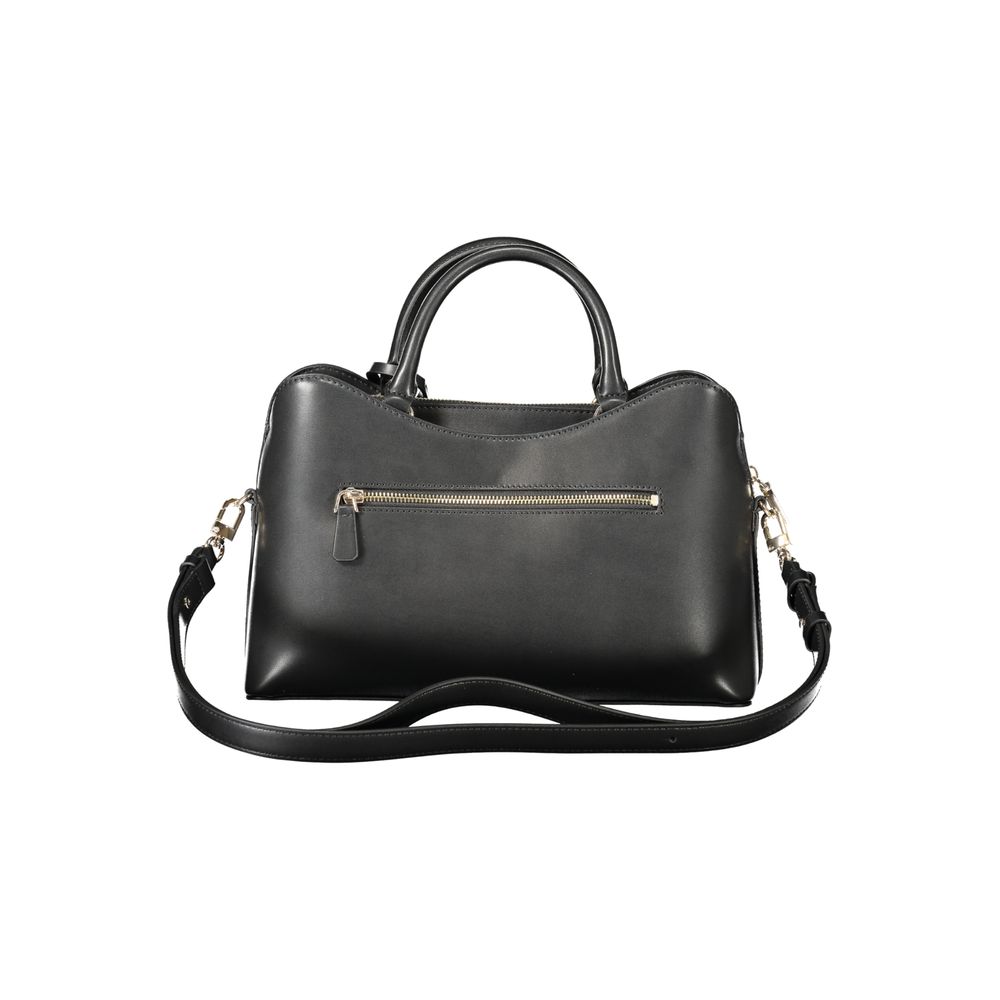 Schwarze Damen-Handtasche aus Polyurethan