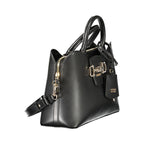 Schwarze Damen-Handtasche aus Polyurethan