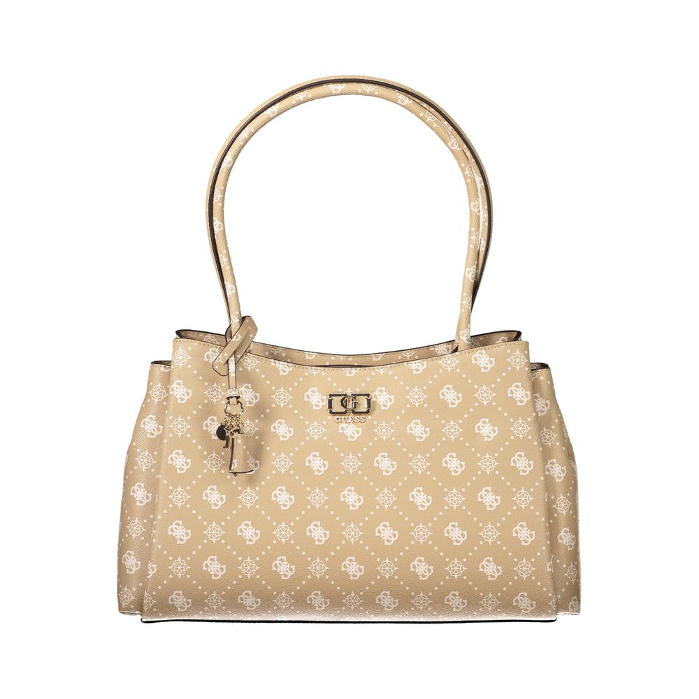 Damen-Handtasche aus beigem Polyurethan