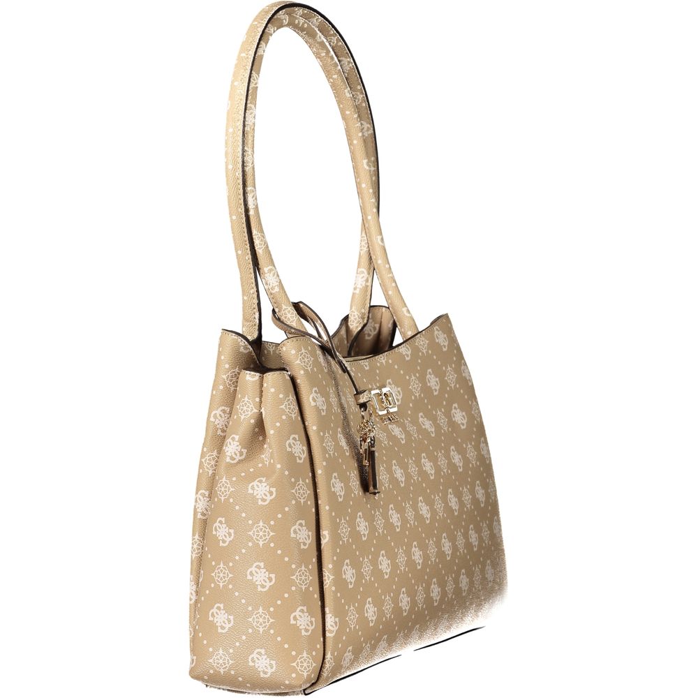 Damen-Handtasche aus beigem Polyurethan