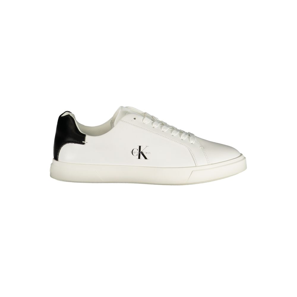 Weiße Low-Top-Sneaker aus Polyester