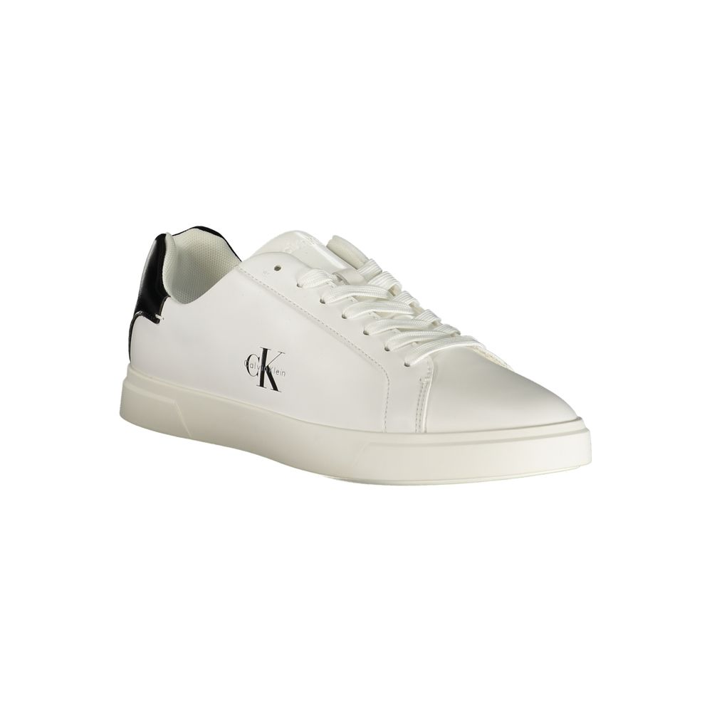 Weiße Low-Top-Sneaker aus Polyester