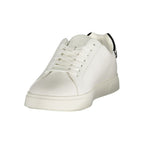 Weiße Low-Top-Sneaker aus Polyester