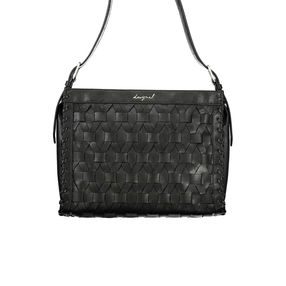 Schwarze Damen-Handtasche aus Polyurethan