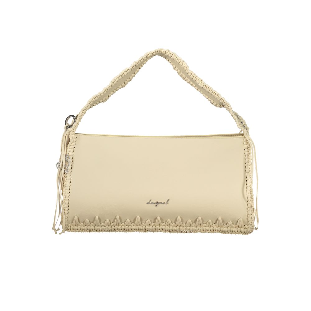 Damen-Handtasche aus beigem Polyurethan