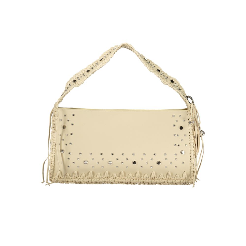 Damen-Handtasche aus beigem Polyurethan