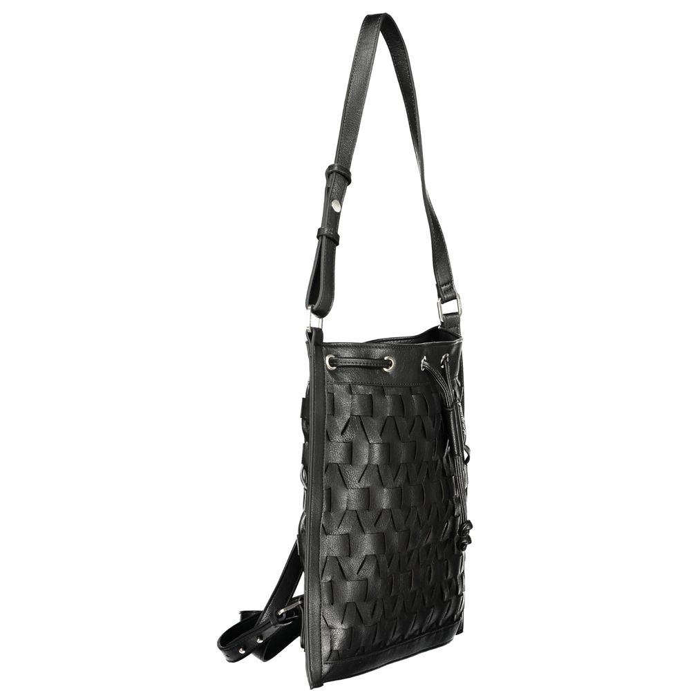 Schwarzer Rucksack aus Polyurethan für Damen