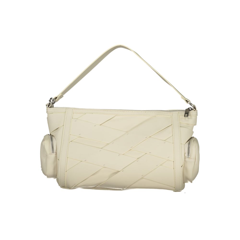 Weiße Schultertasche aus Polyurethan für Damen