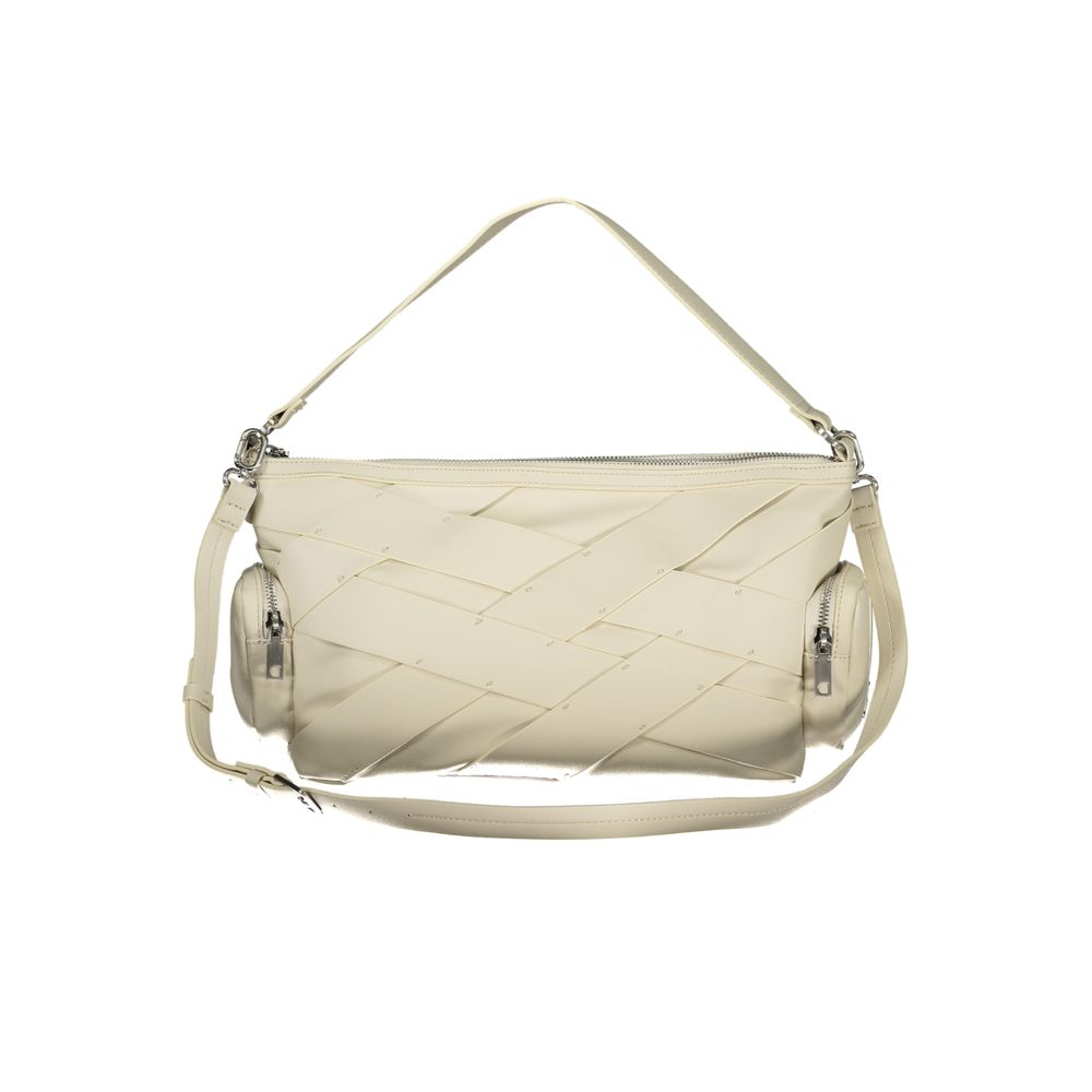 Weiße Schultertasche aus Polyurethan für Damen