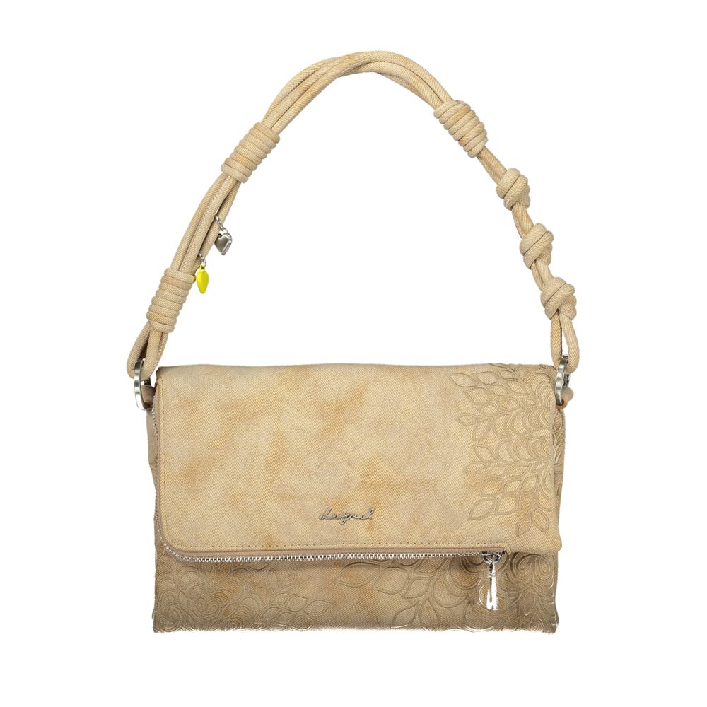 Damen-Handtasche aus beigem Polyurethan