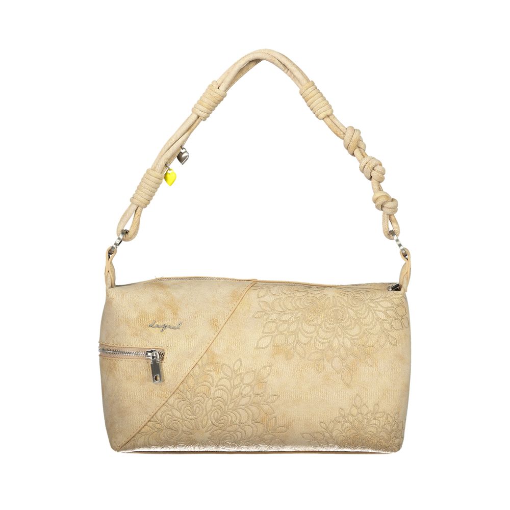 Beige Polyurethan Schultertasche für Damen