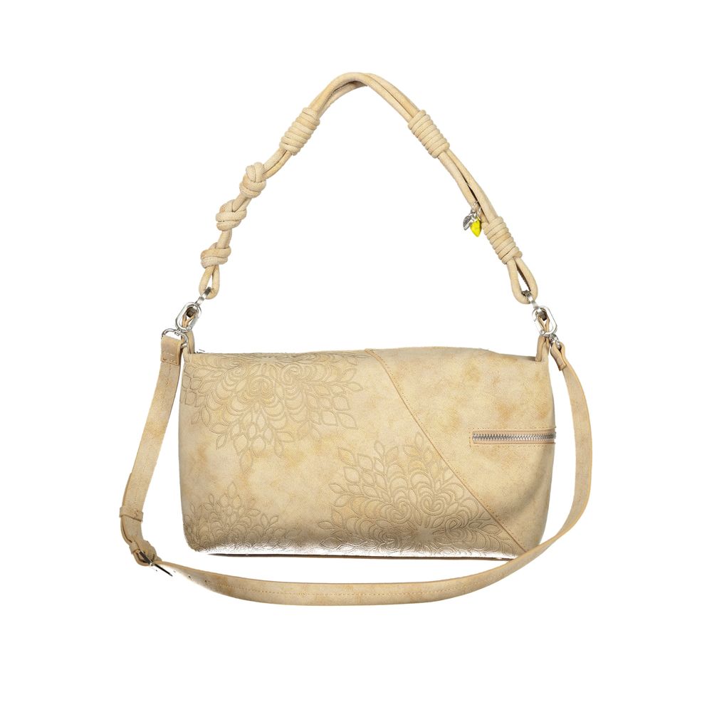 Beige Polyurethan Schultertasche für Damen