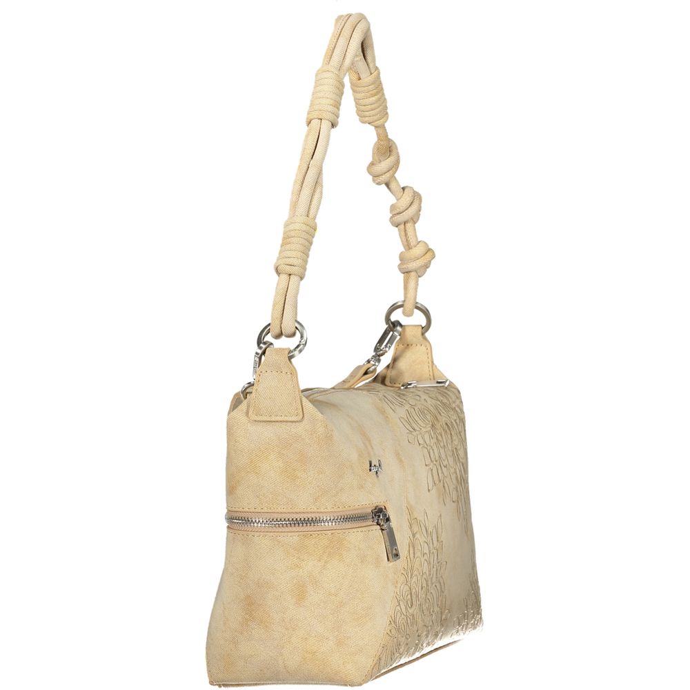 Beige Polyurethan Schultertasche für Damen
