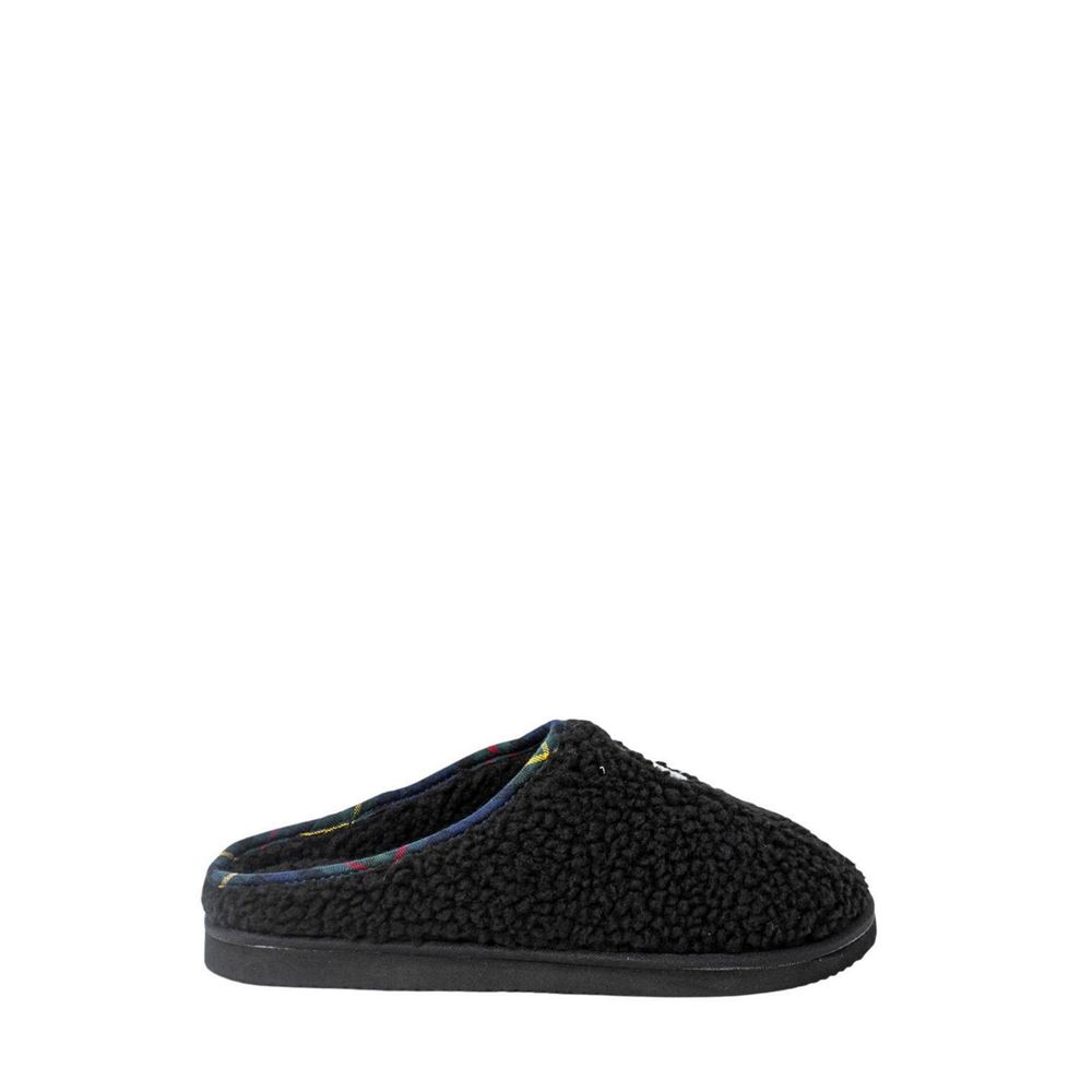 Schwarze Baumwoll-Slipper