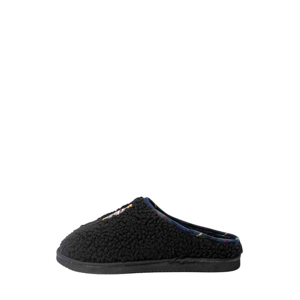 Schwarze Baumwoll-Slipper