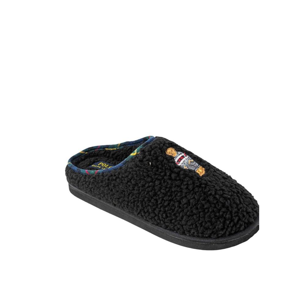 Schwarze Baumwoll-Slipper
