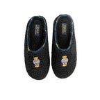 Schwarze Baumwoll-Slipper