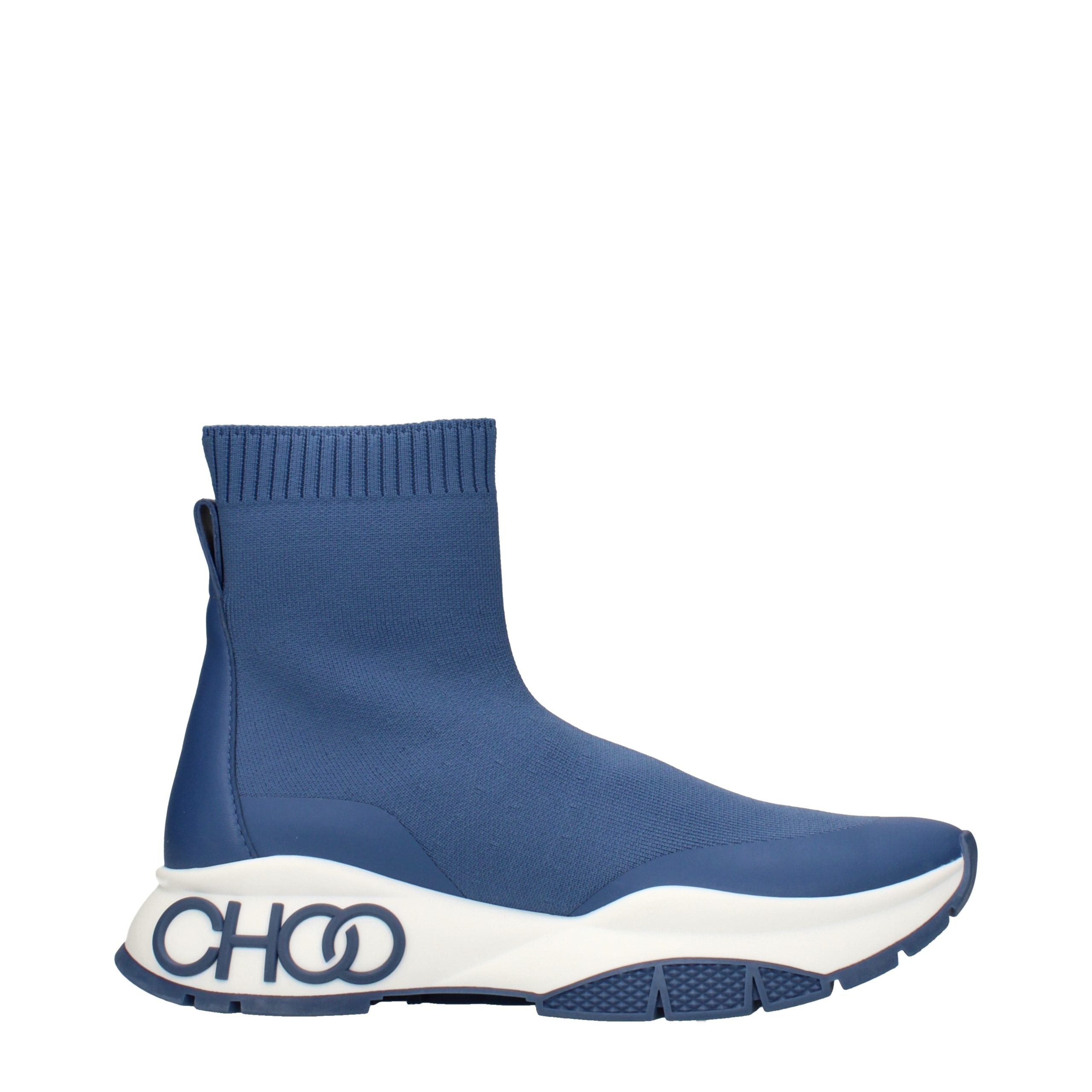 Blaue Ankle Boots aus Stoff