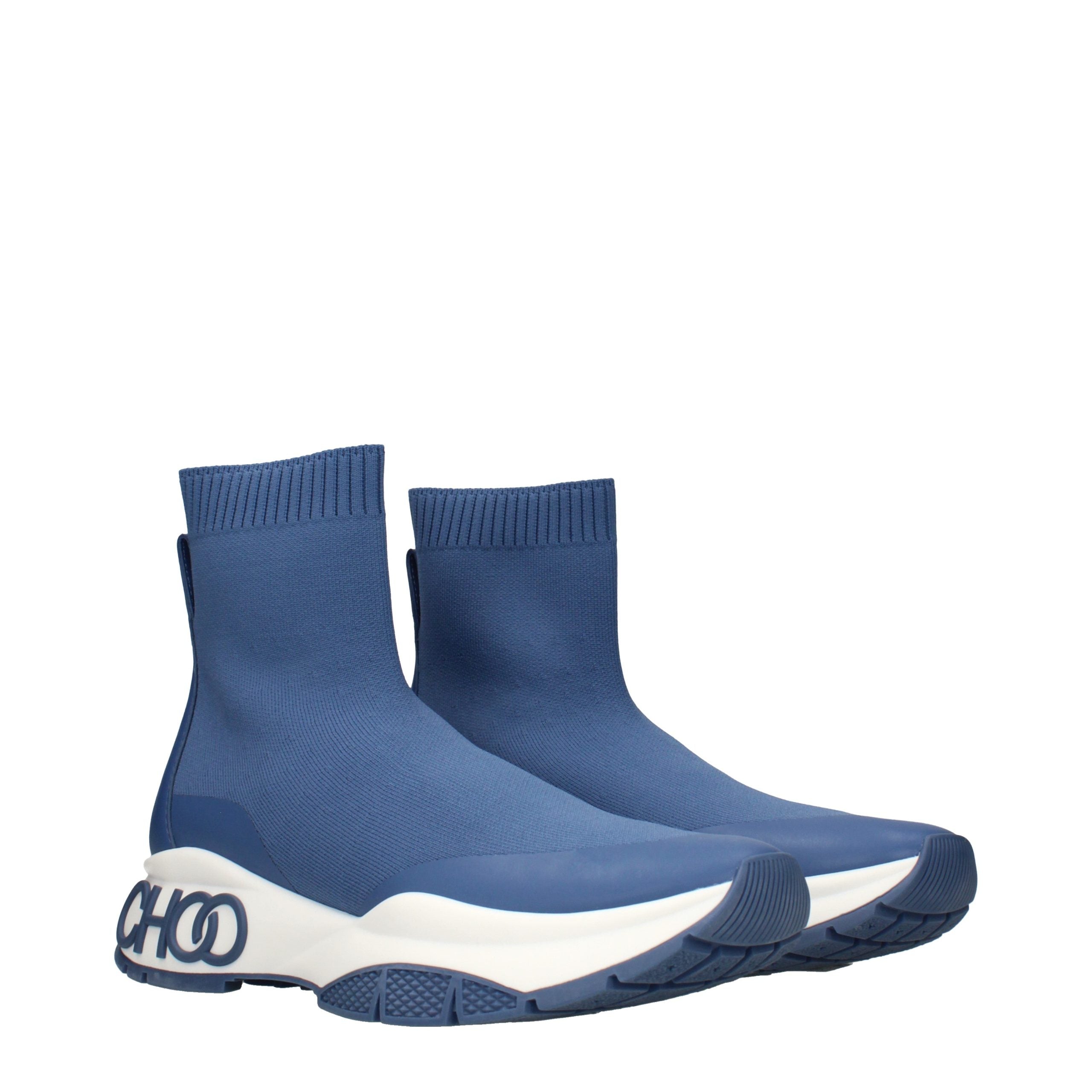 Blaue Ankle Boots aus Stoff