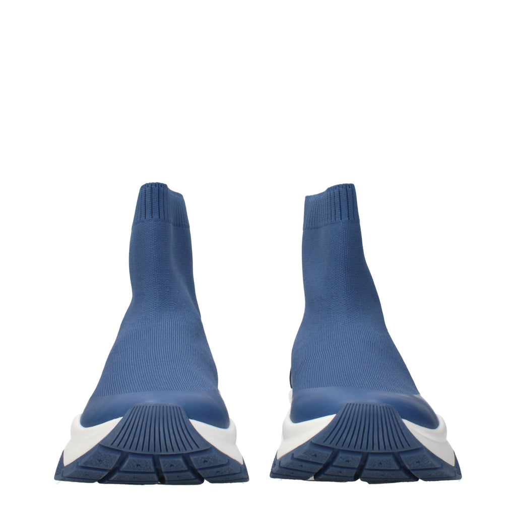 Blaue Ankle Boots aus Stoff