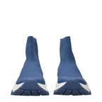 Blaue Ankle Boots aus Stoff