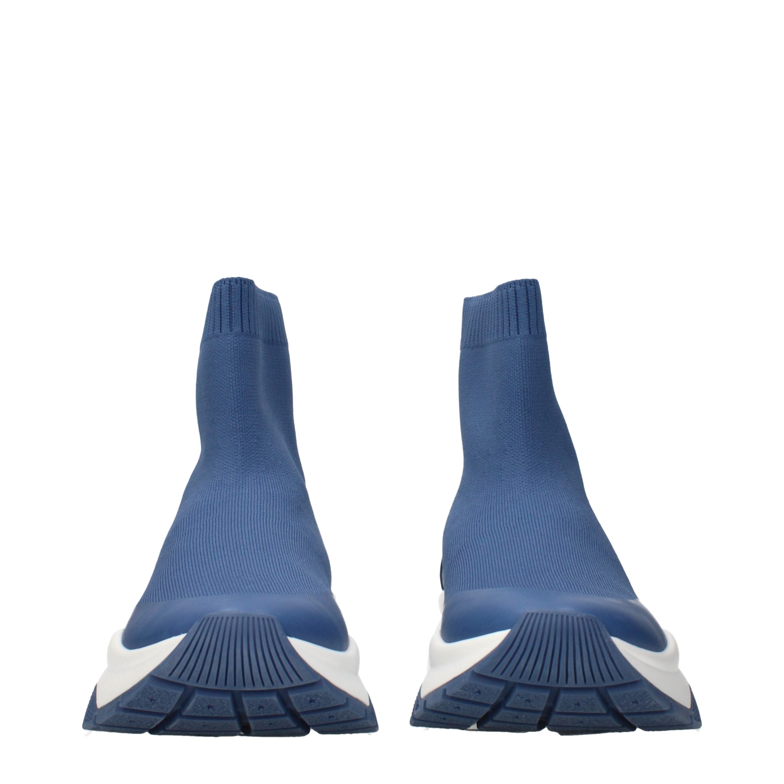 Blaue Ankle Boots aus Stoff