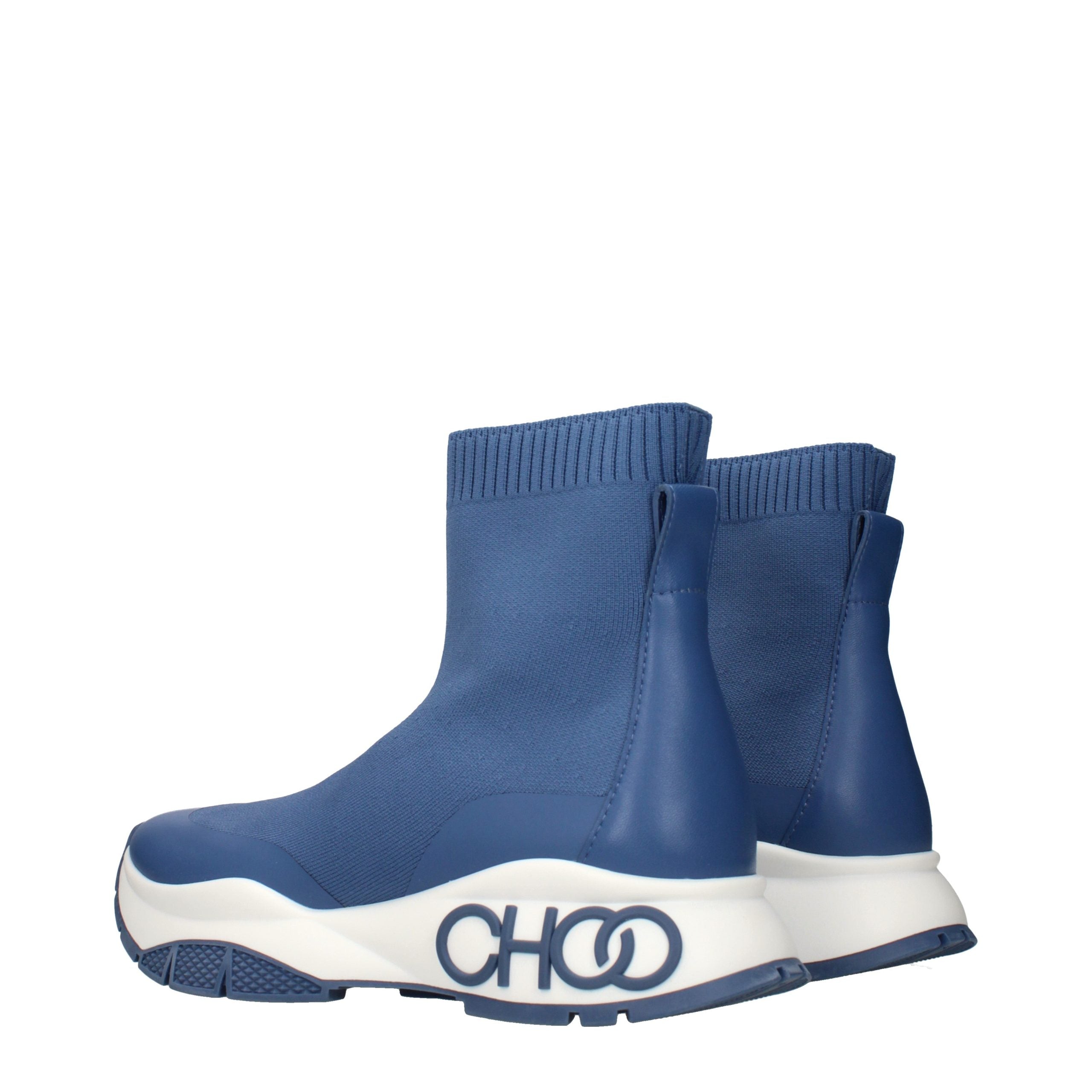 Blaue Ankle Boots aus Stoff