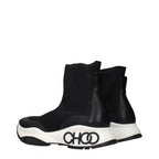 Schwarze Stiefeletten aus Stoff