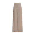 Beige Seidenhose