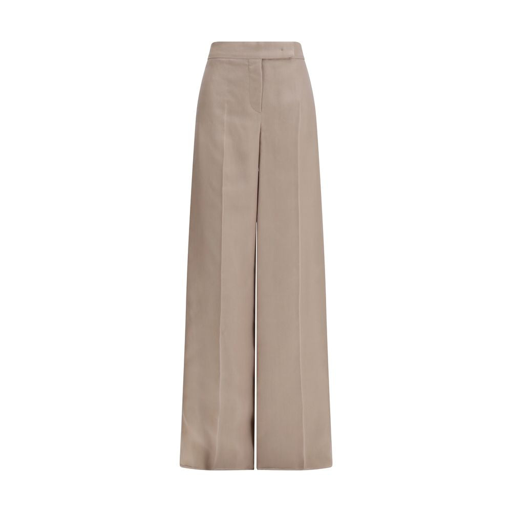 Beige Seidenhose