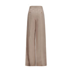Beige Seidenhose