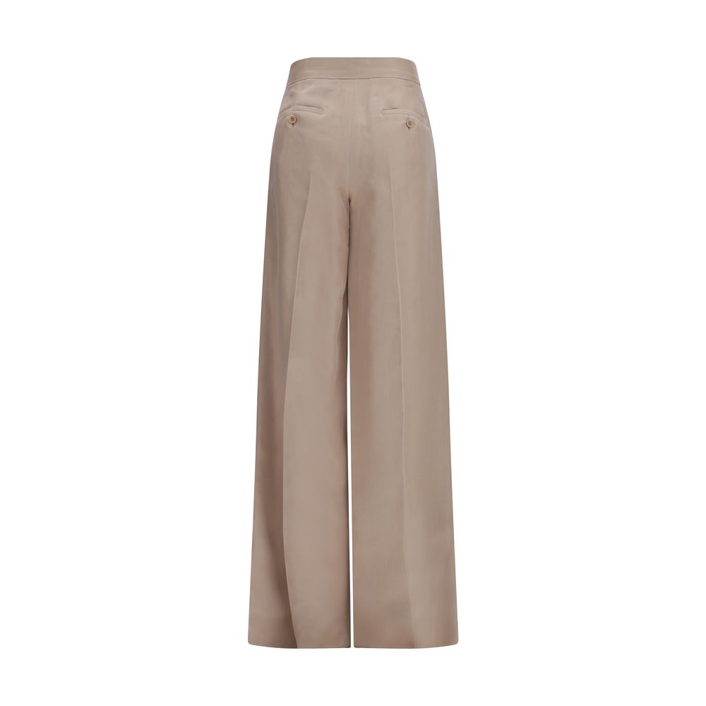 Beige Seidenhose