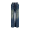 Blaue Jeans aus Baumwolle im geraden Schnitt