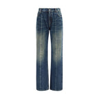 Blaue Jeans aus Baumwolle im geraden Schnitt