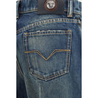 Blaue Jeans aus Baumwolle im geraden Schnitt