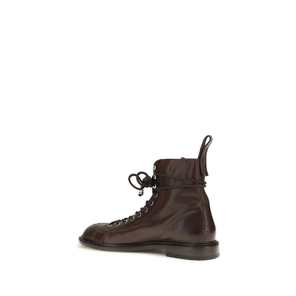 Braune Kalbsleder Bos Taurus Schnürstiefel